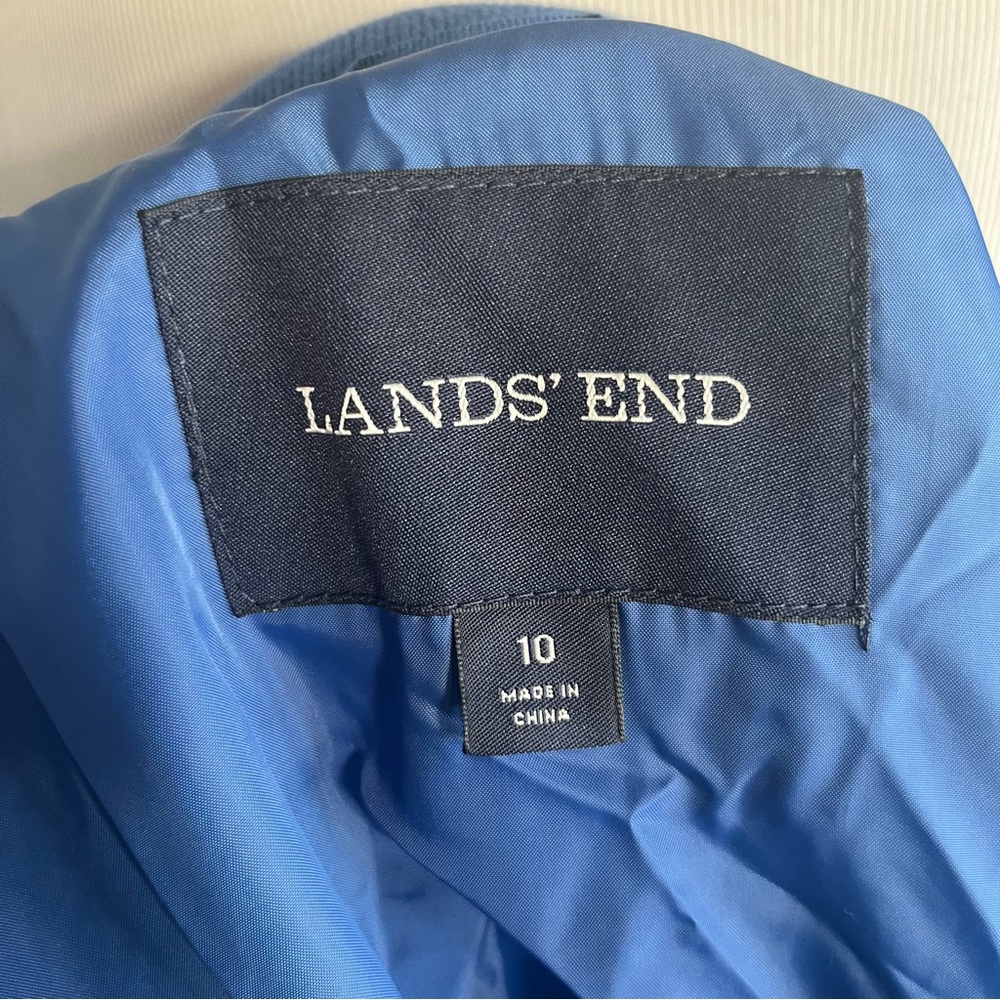 Lands’ End wool‎ blend zip up jacket Blue Size 10 Classic Polished - Picture 2 of 8
